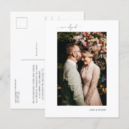 Modern Calligraphy Photo Ny gifta Elopement Meddelande Vykort