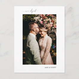 Modern Calligraphy Photo Ny gifta Elopement Meddelande Vykort