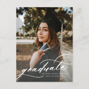 Modern Calligraphy Photo Studenten vycard Meddelande Vykort