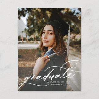Modern Calligraphy Photo Studenten vycard Meddelande Vykort