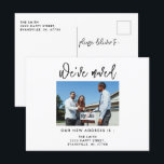 Modern Calligraphy Photo Vi har flyttat Ny adress Vykort<br><div class="desc">Personlig Flytta Meddelande om nytt hemfoto Vi har flyttat Ny adress förändring av Adress-vykort</div>
