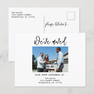 Modern Calligraphy Photo Vi har flyttat Ny adress Vykort
