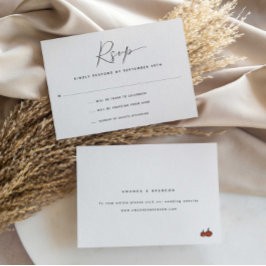 Modern Calligraphy Pumpkins-Bröllop OSA Card