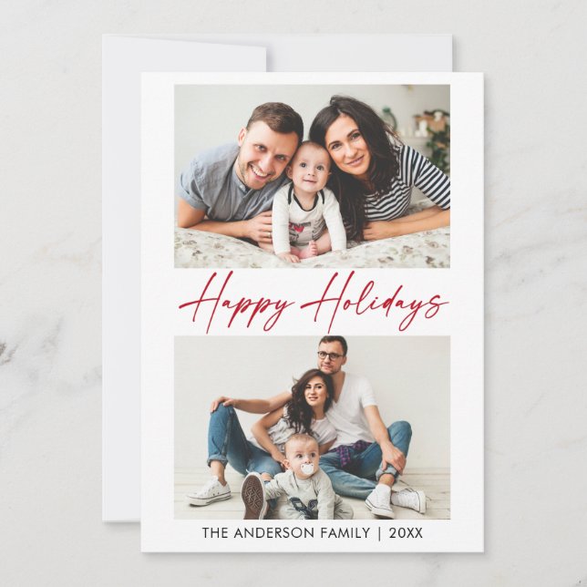 Modern Calligraphy Red Bläck Script 2 Photo Julkort (Framsida)