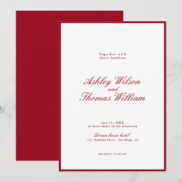 Modern Calligraphy Red Bröllop Inbjudningar