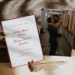Modern Calligraphy Red Bröllop Inbjudningar