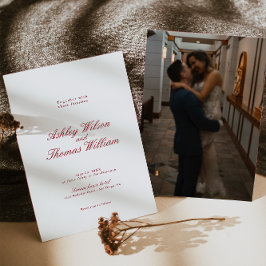 Modern Calligraphy Red Bröllop Inbjudningar