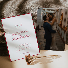 Modern Calligraphy Red Bröllop Inbjudningar