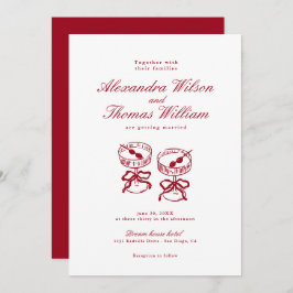 Modern Calligraphy Red Bröllop Inbjudningar