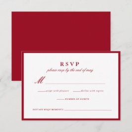 Modern Calligraphy Red Bröllop Responcard OSA Kort