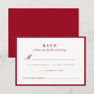 Modern Calligraphy Red Bröllop Responcard OSA Kort