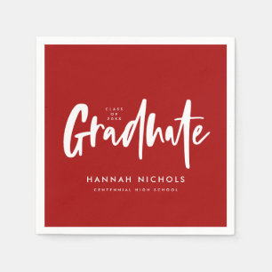 Modern Calligraphy Red Studentfest Pappersservett