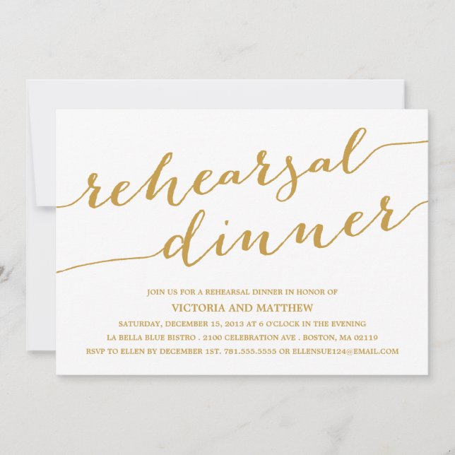 MODERN CALLIGRAPHY | REHEARSAL DINNER INBJUDANDE INBJUDNINGAR (Framsida)