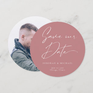 Modern Calligraphy Round Circle Dusty Ro Photo Spara Datumet