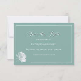 Modern Calligraphy Sage Green Floral Wedding  Spara Datumet