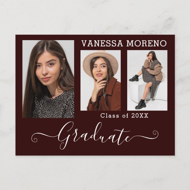 Modern Calligraphy Script 3 Photo Brgdy Studenten Vykort (Framsida)