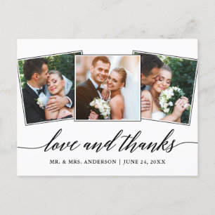 Modern Calligraphy Script 3 Photo Kärlek och tack Vykort