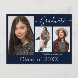 Modern Calligraphy Script Blue 3 Photo Studenten Vykort