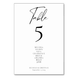 Modern Calligraphy Script Bröllop Guests Namn Bordsnummer