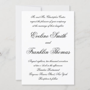 Modern calligraphy script chic simple bröllop inbjudningar