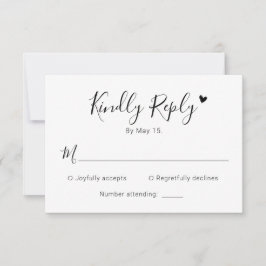 Modern Calligraphy Script Heart-Bröllop OSA Card