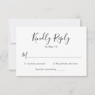 Modern Calligraphy Script Heart-Bröllop OSA Card Kort