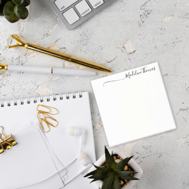 Modern Calligraphy Script Namn Post-it Block (Skapare uppladdad)