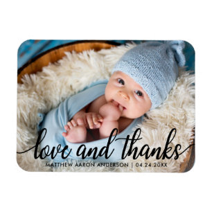 Modern Calligraphy Script Nyfödd bebis Kärlek och  Magnet