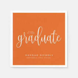 Modern Calligraphy Script Orange Studenten Pappersservett