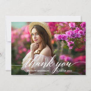 Modern Calligraphy Script Photo Studenten Tack Kort