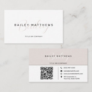 Modern Calligraphy Script QR Code Professionell Visitkort