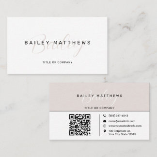 Modern Calligraphy Script QR Code Professionell Visitkort