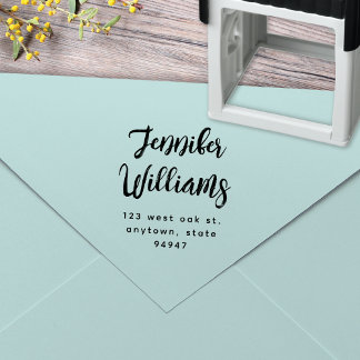 Modern Calligraphy Script Returadress Frimärke Självfärgande Stämpel