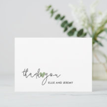 Modern Calligraphy Script Sage Grönt Heart Bröllop
