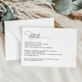 Modern Calligraphy Script Simple Bröllop Tilläggskort