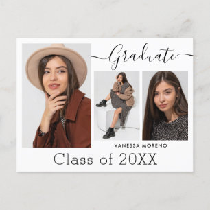Modern Calligraphy Script White 3 Photo Studenten Vykort