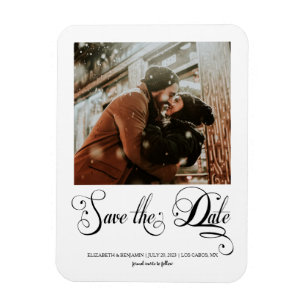 Modern Calligraphy-skript - fotospara datum Magnet
