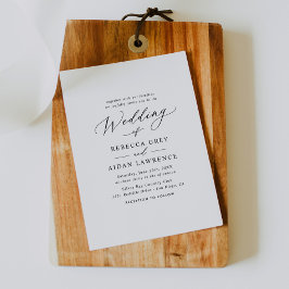 Modern Calligraphy-skript Minimalistic Bröllop Inbjudningar