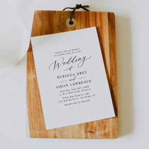 Modern Calligraphy-skript Minimalistic Bröllop Inbjudningar