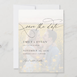 Modern Calligraphy-skript - överlägg av foto Bröll Spara Datumet