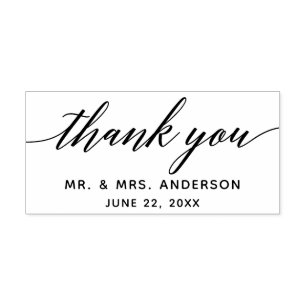 Modern Calligraphy-skript Tack Bröllop Självfärgande Stämpel