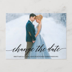 Modern Calligraphy-skriptfoto ändrar datum Vykort