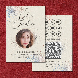 Modern Calligraphy Social Media QR-kod Lägg till b Visitkort