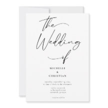 Modern Calligraphy Solid Black Bröllop