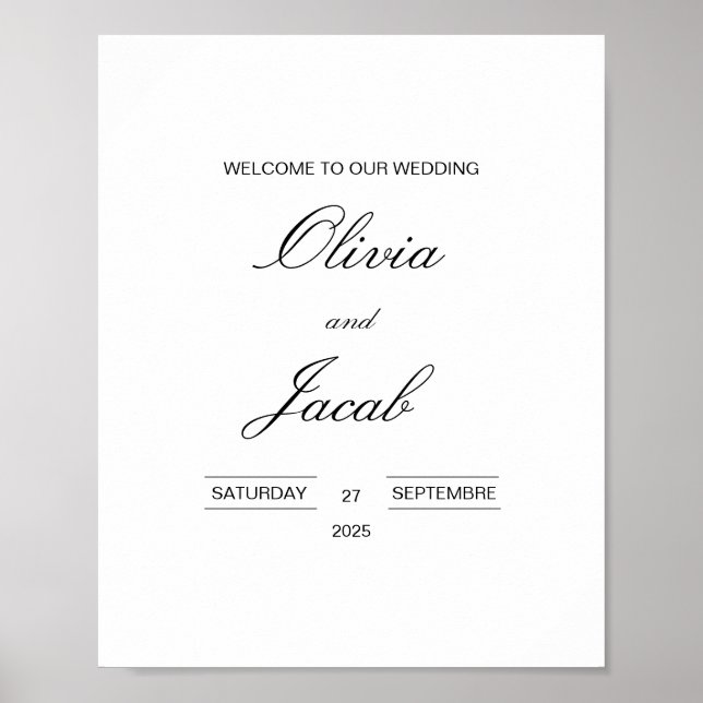 Modern Calligraphy Templett Instant Download Weddi Poster (Framsidan)
