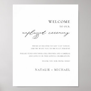 Modern Calligraphy Unplugged Ceremony Bröllop-teck Poster