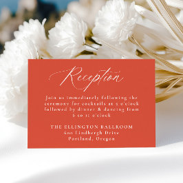 Modern Calligraphy Verona Sunset Wedding Reception Tilläggskort