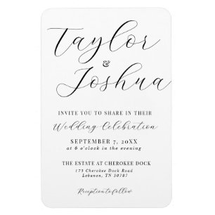 Modern Calligraphy Wedding Investigation Magnet