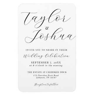 Modern Calligraphy Wedding Investigation Magnet