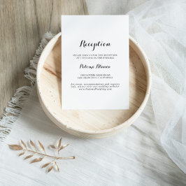 Modern Calligraphy Wedening Reception Tilläggskort